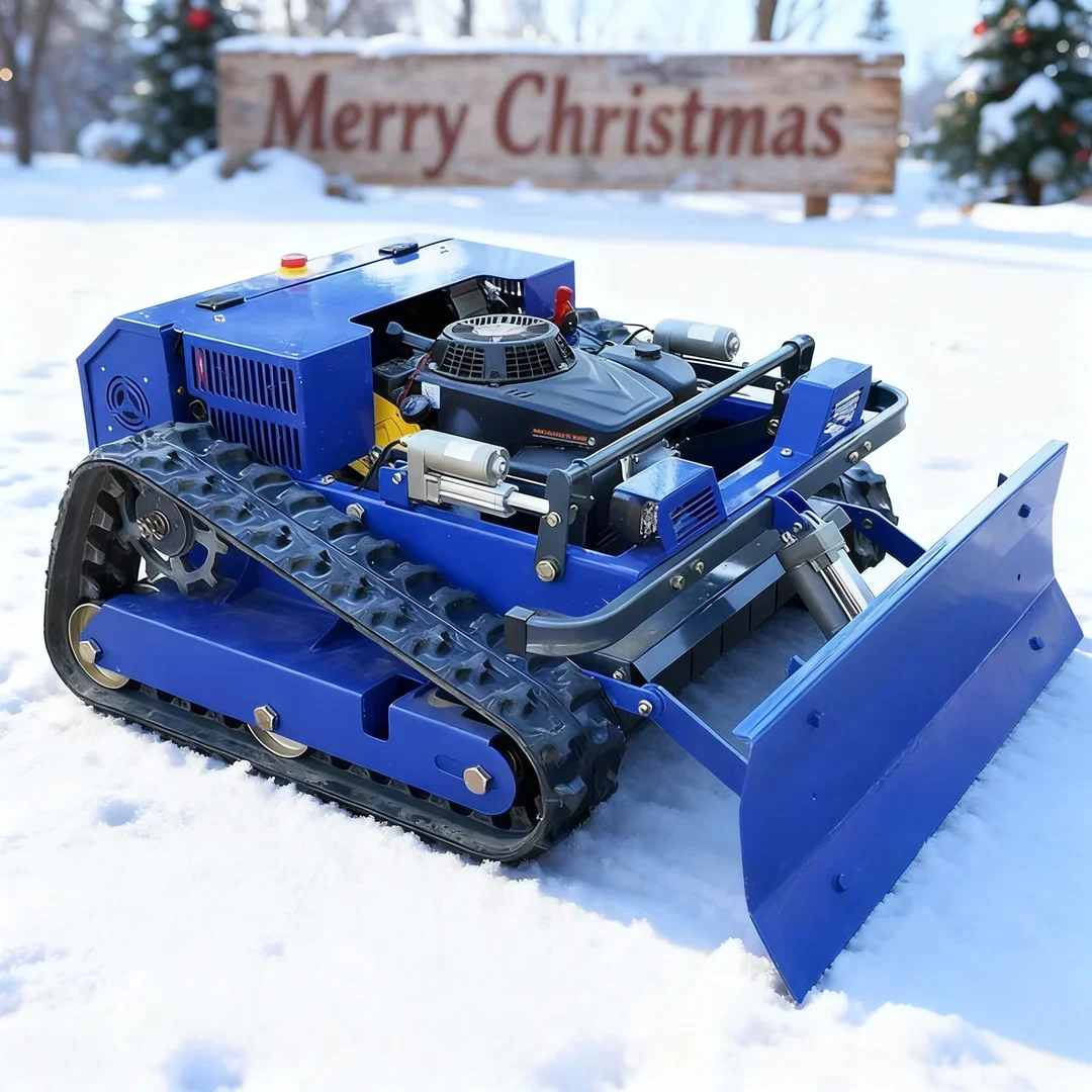 

Небольшой многофункциональный робот по индивидуальному заказу: газонокосилка с дистанционным управлением шириной резки 550 мм и снегоступом