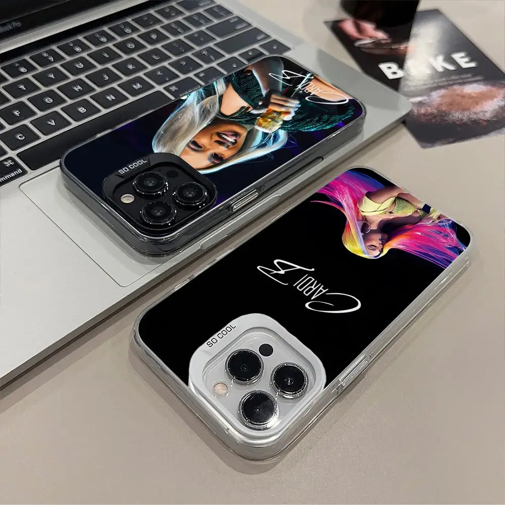 

Cardi B Mobile Cell Phone Case for iPhone 17 16 15 14 13 12 11 X XR XS 8 7 Pro Max Plus Translucent Colour Protective Cellphones