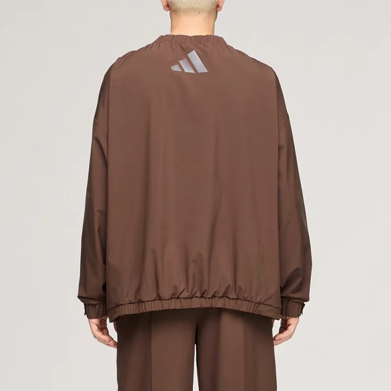 Adidas genuine men's brown half zipper loose daily casual sweatshirt KD3494