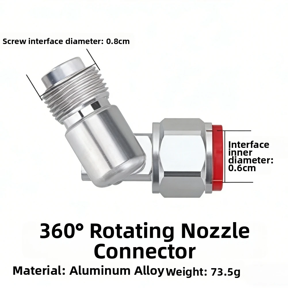 For Tight Corners Joint Sprayer Adapter 360 Degree Swivel Precision Spraying For Tight Corners Multi-purpose Adapter Red silver