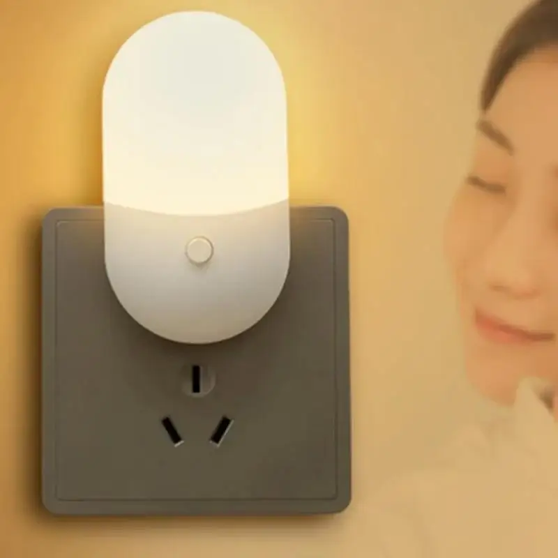 

Plug in Night Light Small Sleep Light White LED Nightlight Bedside Table Light Wall Night Light Decorative Dawn to Dusk Night