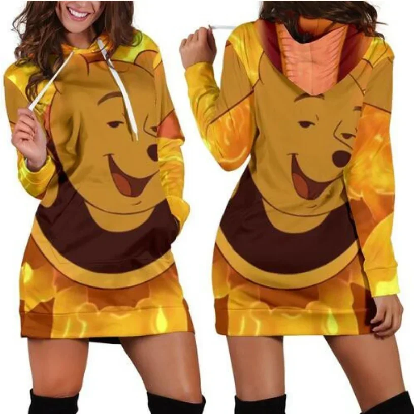 2024 Hoodie Disney Winnie The Pooh Y2k, baju Sweater, baju Hoodie 3d, baju Hoodie wanita