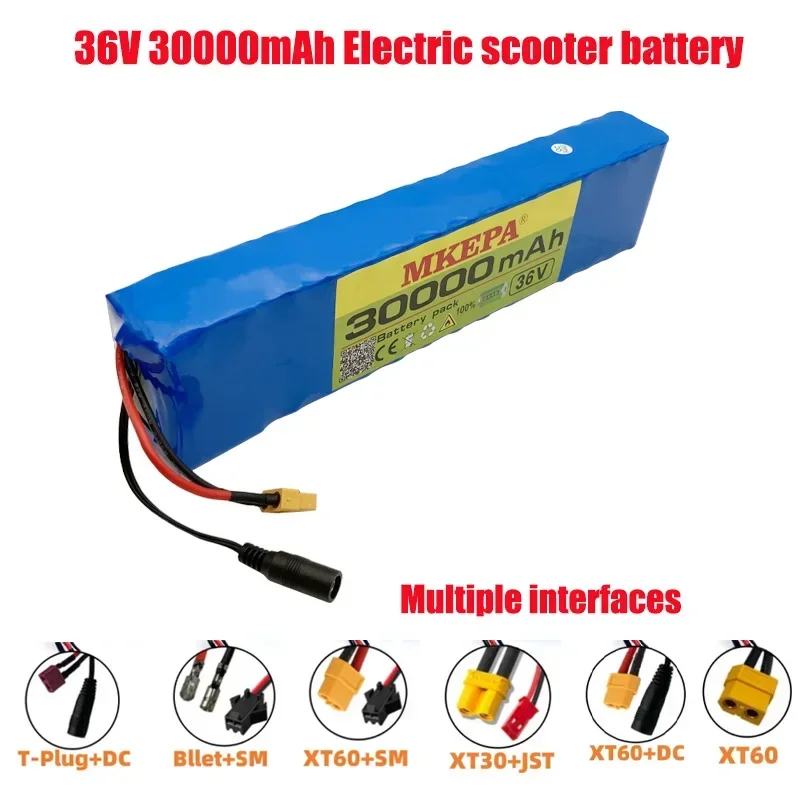 

10S3P 36V 30Ah Lithium battery pack,For Kugoo S2 / S3 / S4 / M2,etc,,equipped with 30A BMS，Balanced charging XT30 JST 42V XT60