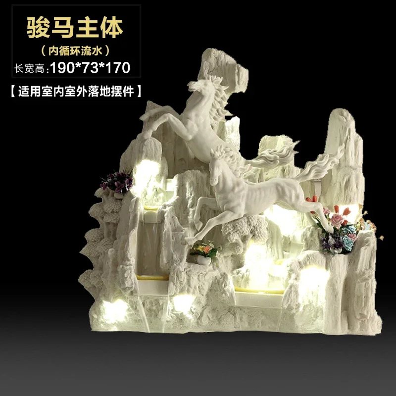 

European-StyleWater Fountain Outdoor Courtyard Hotel Spray Pond Garden Landscape Decoration Horse Fish Pond Decoration Landscape
