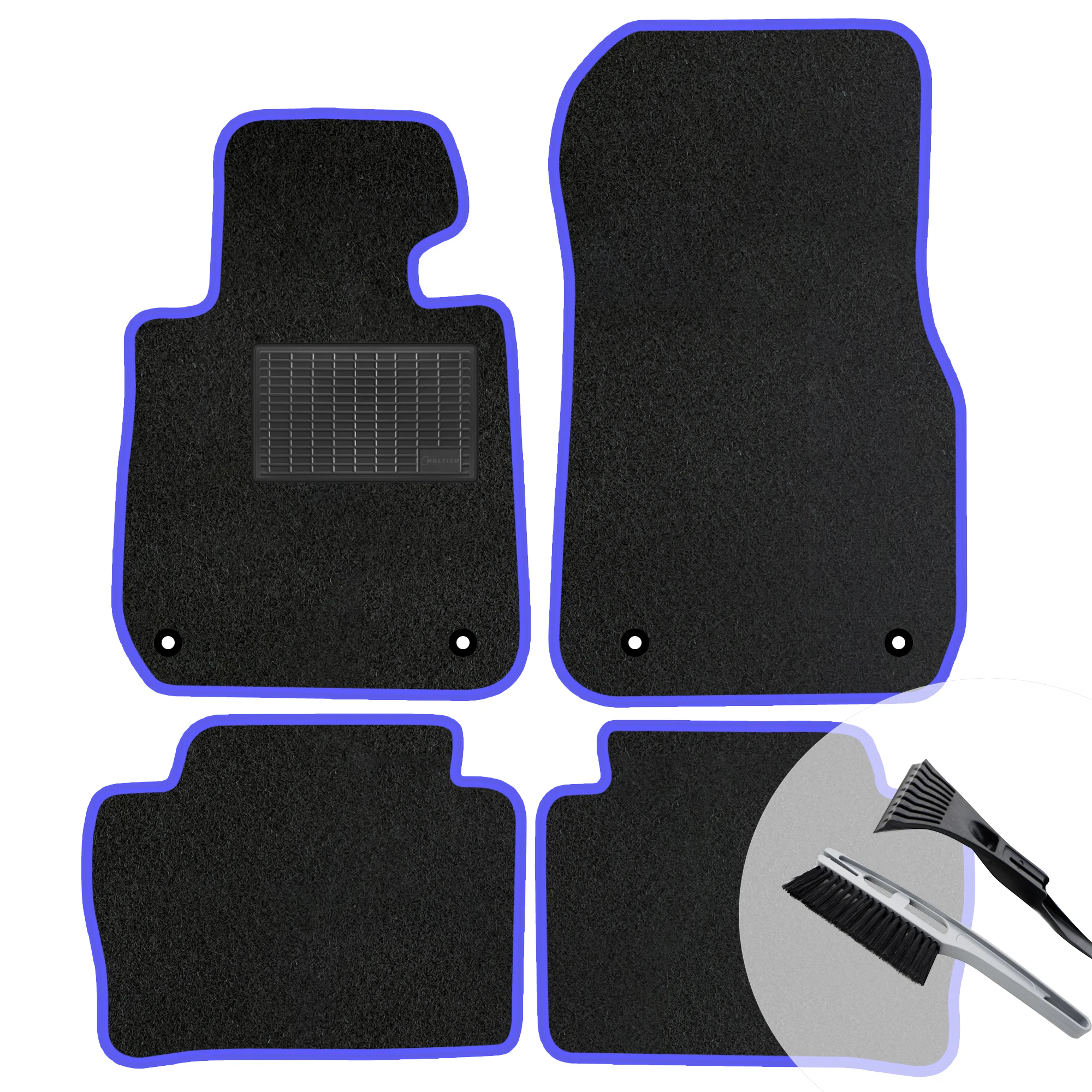 Velours vloermatten set blauw - Geschikt voor: BMW 4 Serie Gran Coupe F36 X-Drive 2014-2021