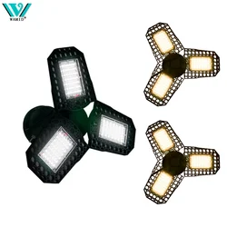 Deformable LED Bulb Garage Light 40W 60W 80W with Adjustable Panel LED Lamp for Workshop Warehouse E27 85-265V Ceiling Lighting