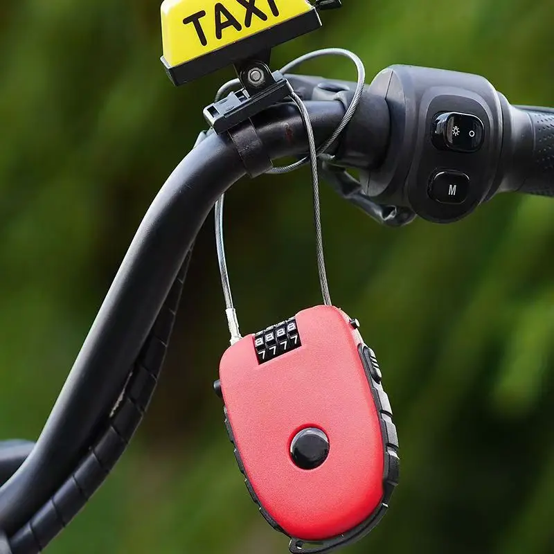 

Motorcycle Helmet Combination Lock, Wire Lock, 4-Digit Code, Portable Carry-On Door Lock