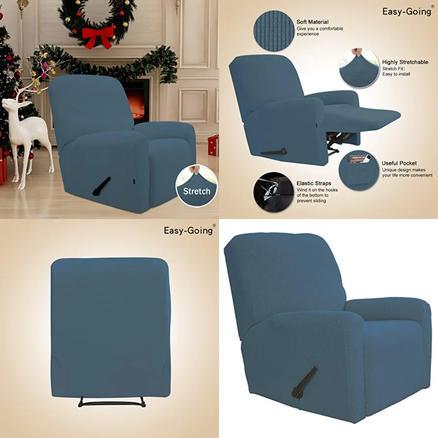 

Stretch Slipcover Cover 4-Pieces Furniture Protector Couch Soft with Elastic Bottom, Polyester Spandex Jacquard Fabric Small Ch