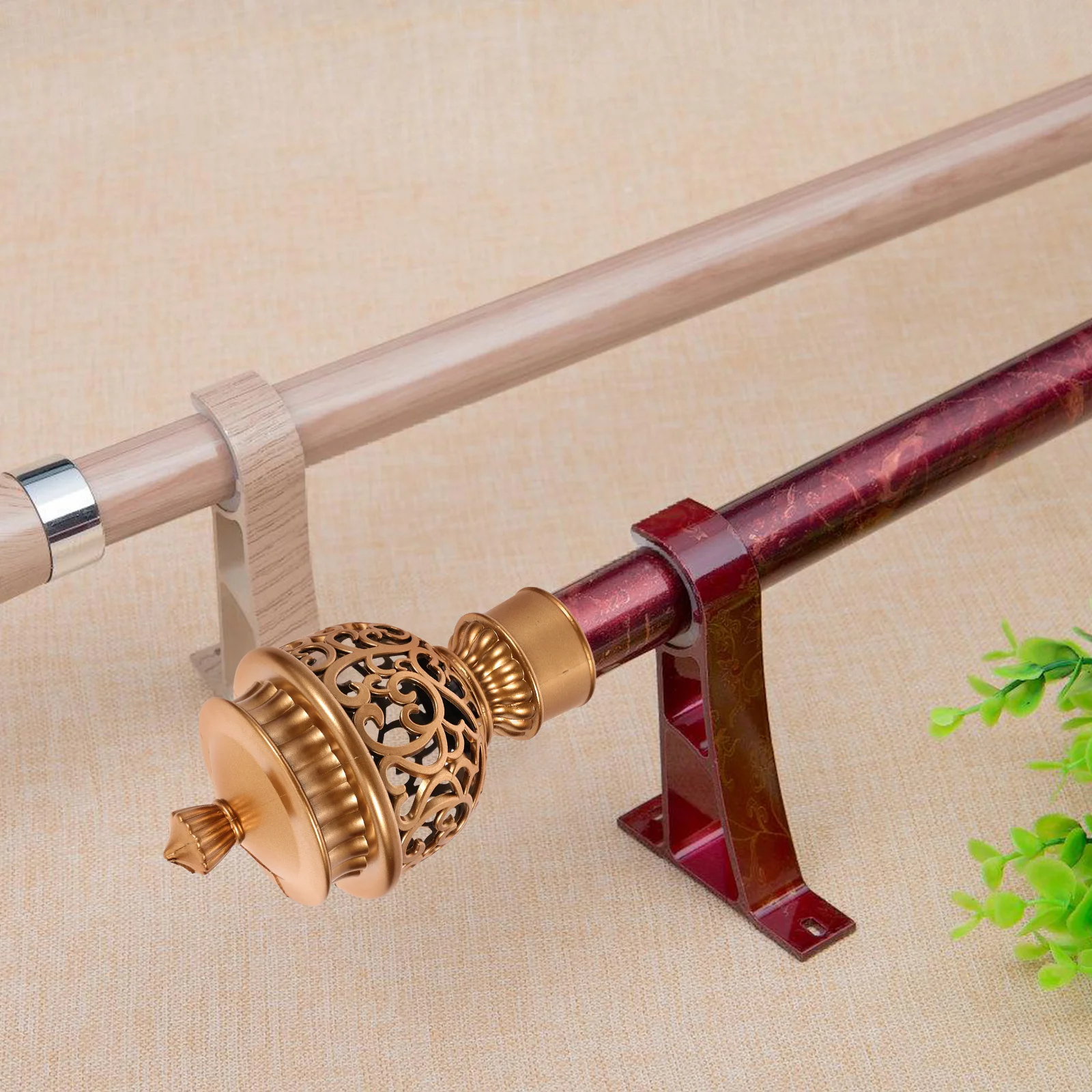 

6pcs Curtain Rod End Cap Roman Finial Drapery Pole Tip For Living Room Window Hardware Curtain Rod Accessories Abs