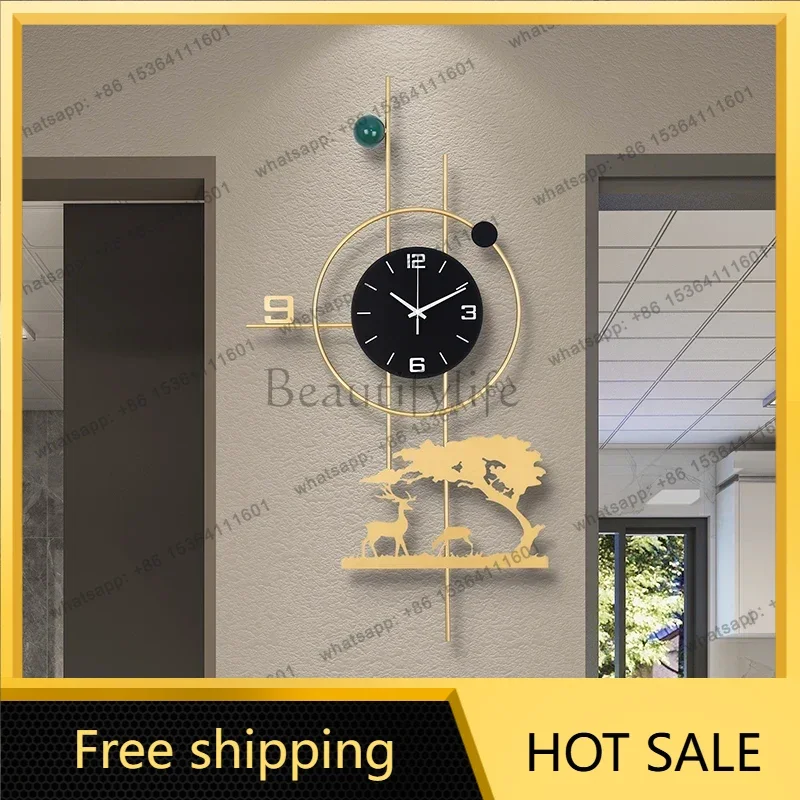 LJY Designer Modern Wall Clock Unique Artistic Centerpiece Silent Non Ticking for Living Room Office Luxury Home Trendy Decor
