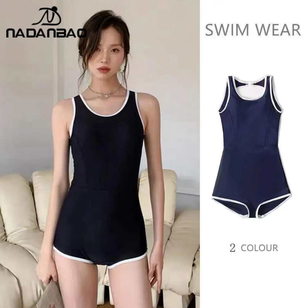 Nadanbao One-Piece Swimsuit Women Sexy Bodysuit Black Backless Swimwear Female Summer Fashion Beach Party Surfing Beachwear