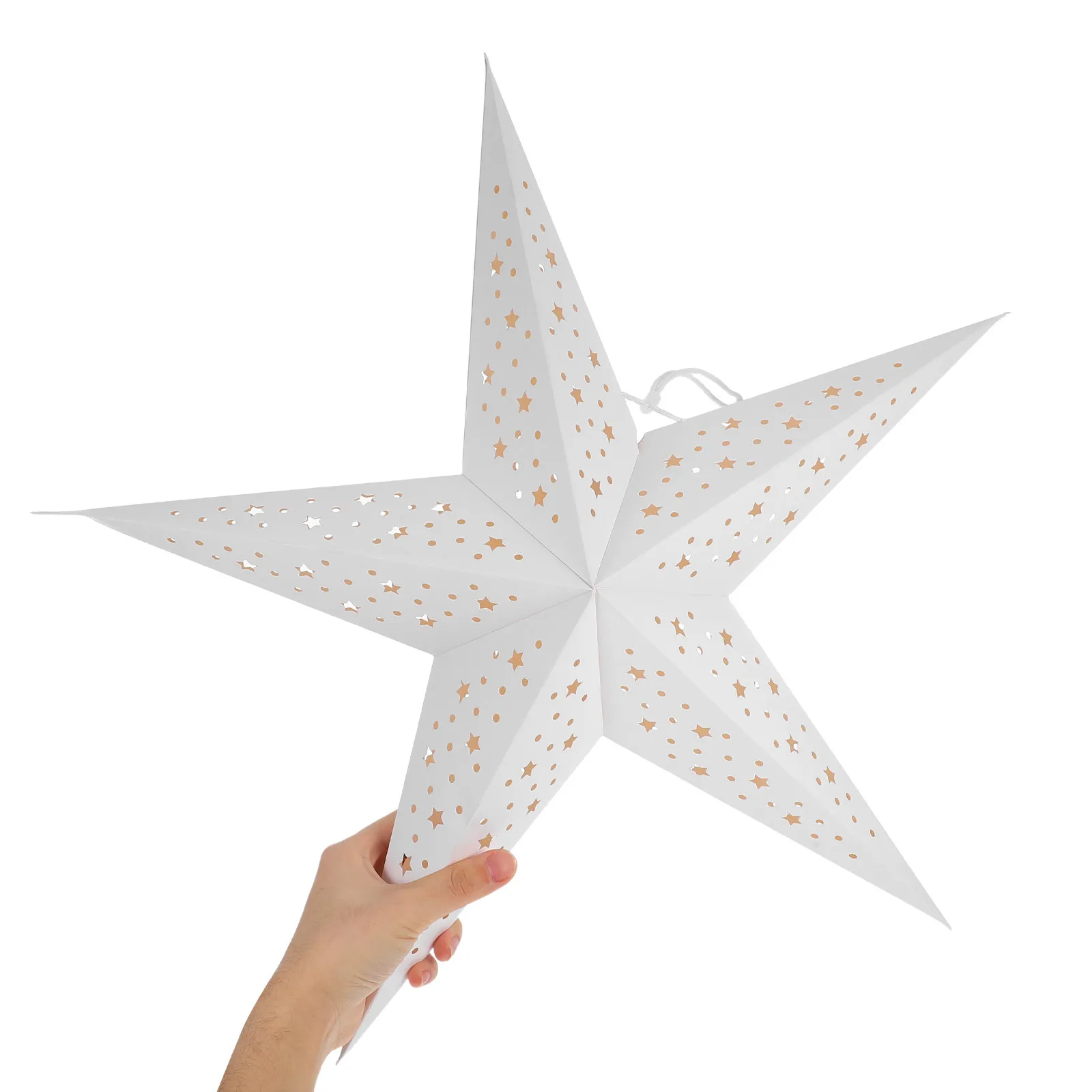 Star Shaped Paper Lampshade Lamp Cover Dustproof Chandelier Cover for Bedroom Living Room Warm Light Shade Star Shaped Lampshade