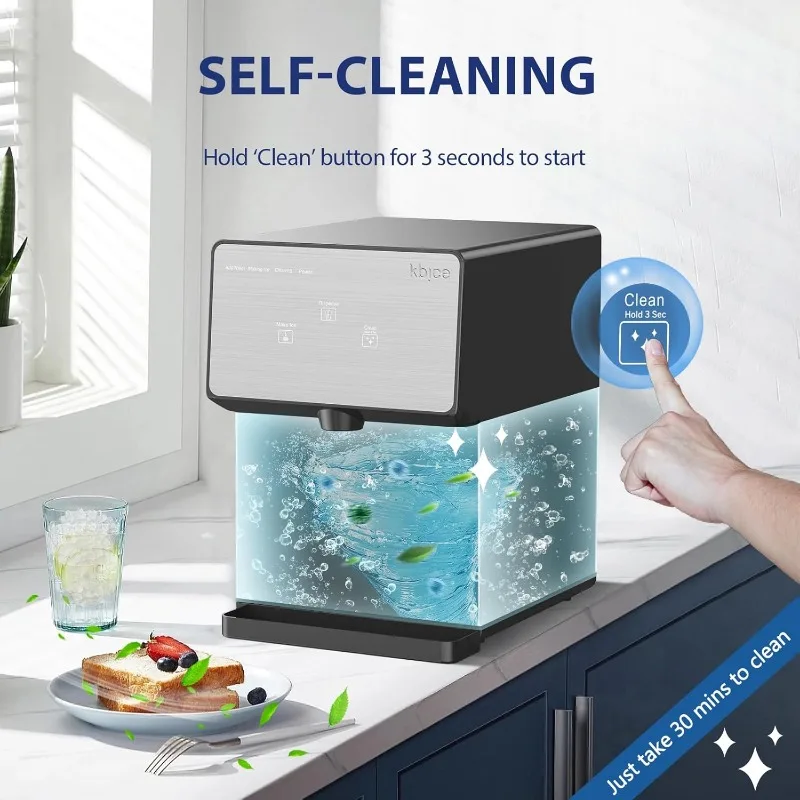 3.0 Countertop Nugget Ice Maker with Soft Chewable Ice, 32lbs in 24Hrs, LED Touch Panel