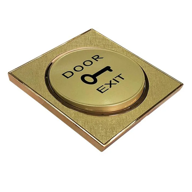 B50B-Interruttore di rilascio porta Colore dorato Set da 10 pezzi per pulsante di uscita porta per sistema di controllo accessi