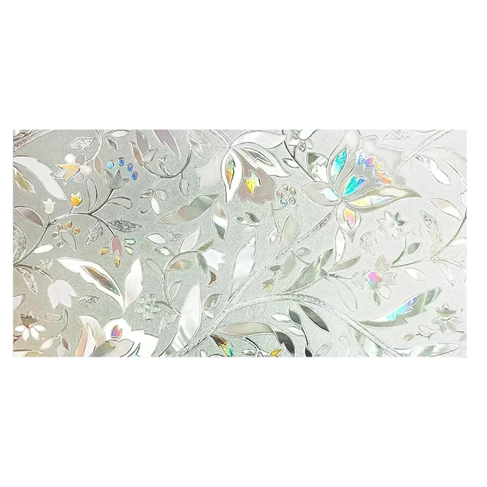 

60x300cm Privacy Film 3D Tulip Pattern Static Cling Window Sticker Thick PVC Materials Home Self Adhesive Window Privacy Film