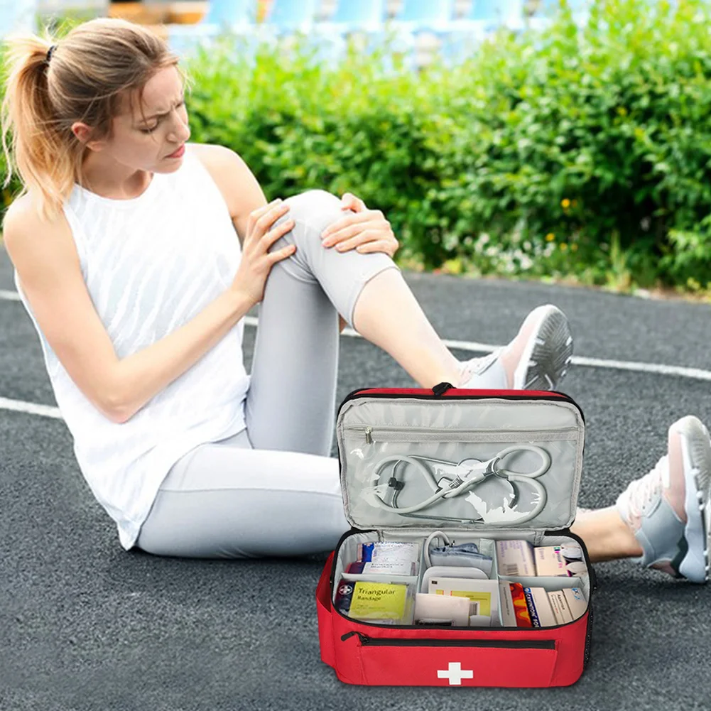 حقيبة أدوية للسفر مع سحابات قابلة للقفل، منظم زجاجات حبوب الدواء، مجموعة أدوات الطوارئ للسفر للمنزل والسفر #4