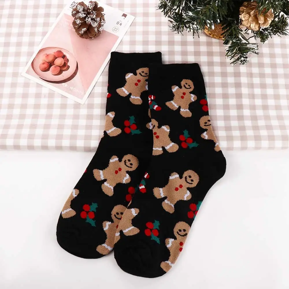 Comfortable Harajuku Elk Snowman Girls Gift Fashion Design Christmas Socks Women Socks Korean Style Socks Mid-Tube Socks