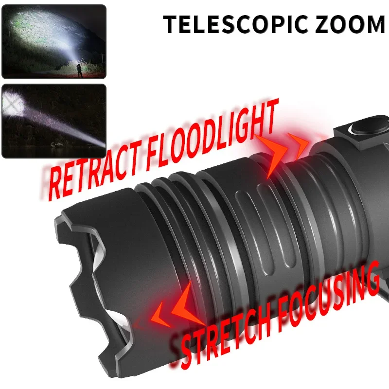 

New Aluminum Alloy XHP70 Zoom Headlight - TYPE-C USB Charging Super Bright for Outdoor Fishing