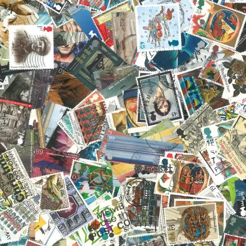 100 different uk postage stamps real used post stamps from UK England The United Kingdom