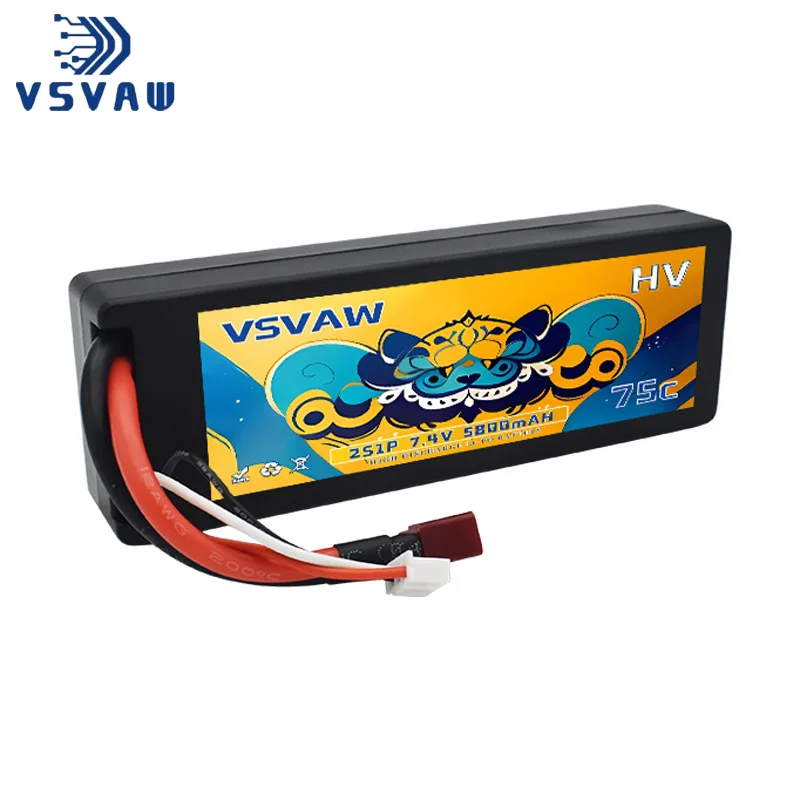 

5800mAh 2S 7.4V 75C RC Toys LiPo Battery for Remote Control Car, Boat, Airplane Batteries with T/XT60/XT90/EC5/TRX Plug