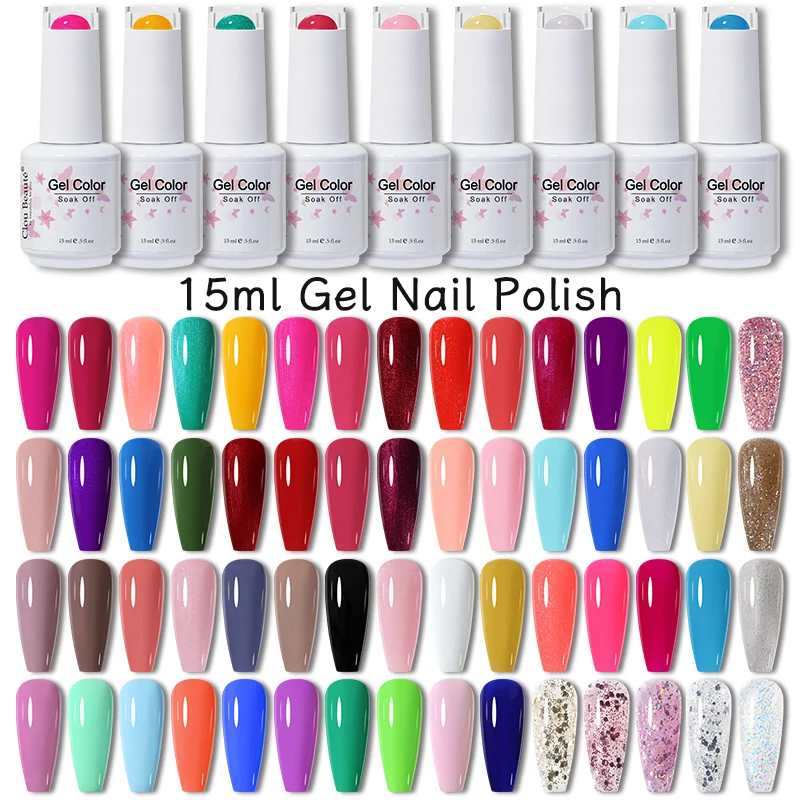 

Clou Beaute Spring Summer Gel Nail Polish 15ml Vernis Semi Permanent UV Gel Nail Art Lakiery Hybrydowe Manicure Solid Gel Polish