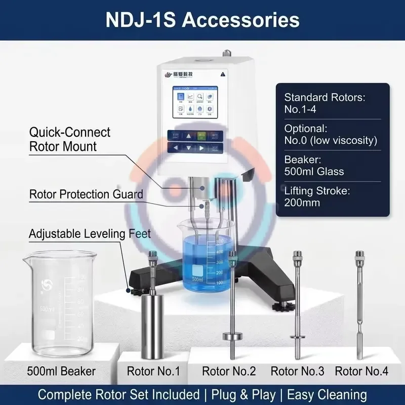hot Jingfei NDJ-1S 1-1x10 ^ 5mpa.S Viscometer, Digital Rotary Viscometer, Tester, Laboratory