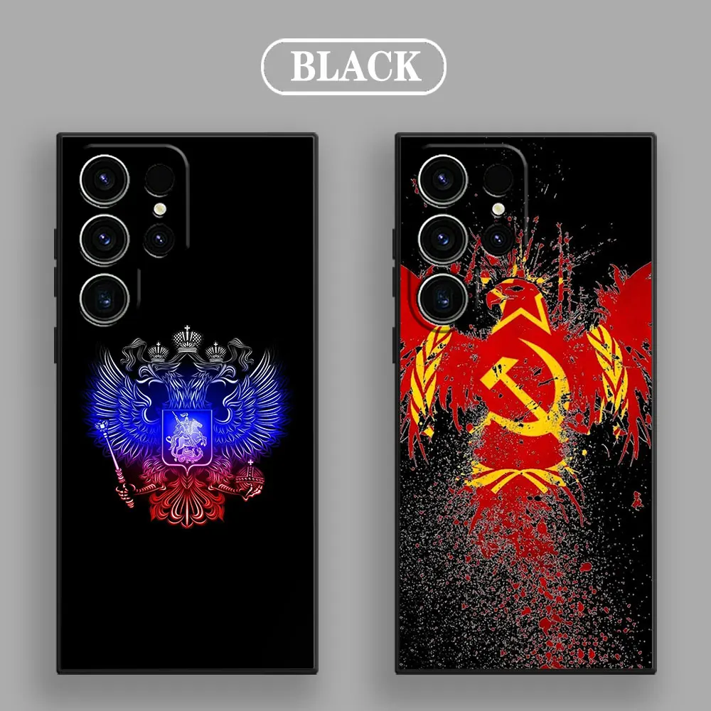 Russia USSR CCCP Flag Phone Case For Samsung Galaxy S24 S23 Ultra Case S21 S20 FE S22 9 S24 Plus Note 20 Ultra 10 Silicone Cover