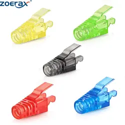 Zoeraxカラフルrj45cat6レインリリーフブーツコネクタイーサネットケーブルコネクタ