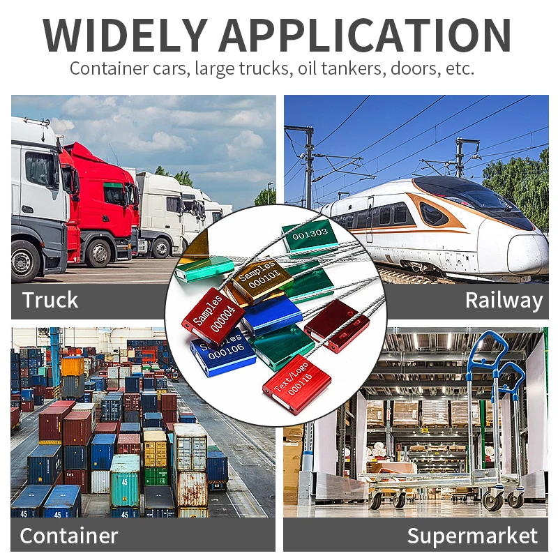 Cable Seals Metal Container Truck Trailer Seal Lock High Security Pull Tight Alumium Shipping Security Tags of Logisitics 100pcs