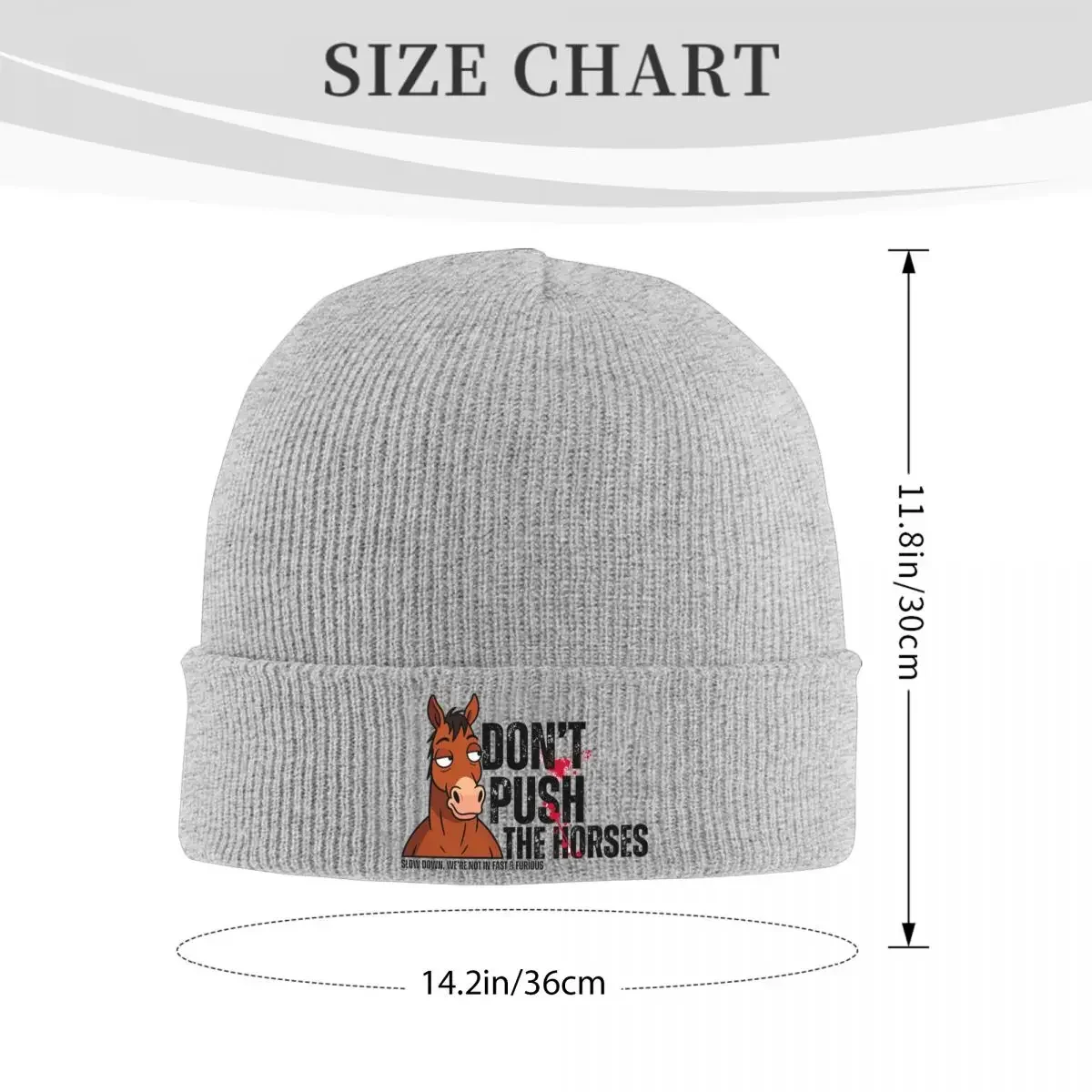 New Don't Push The Horses Warm Knitted Cap Fashion Bonnet Hat Autumn Winter Outdoor Beanies Hats for Men Women Adult