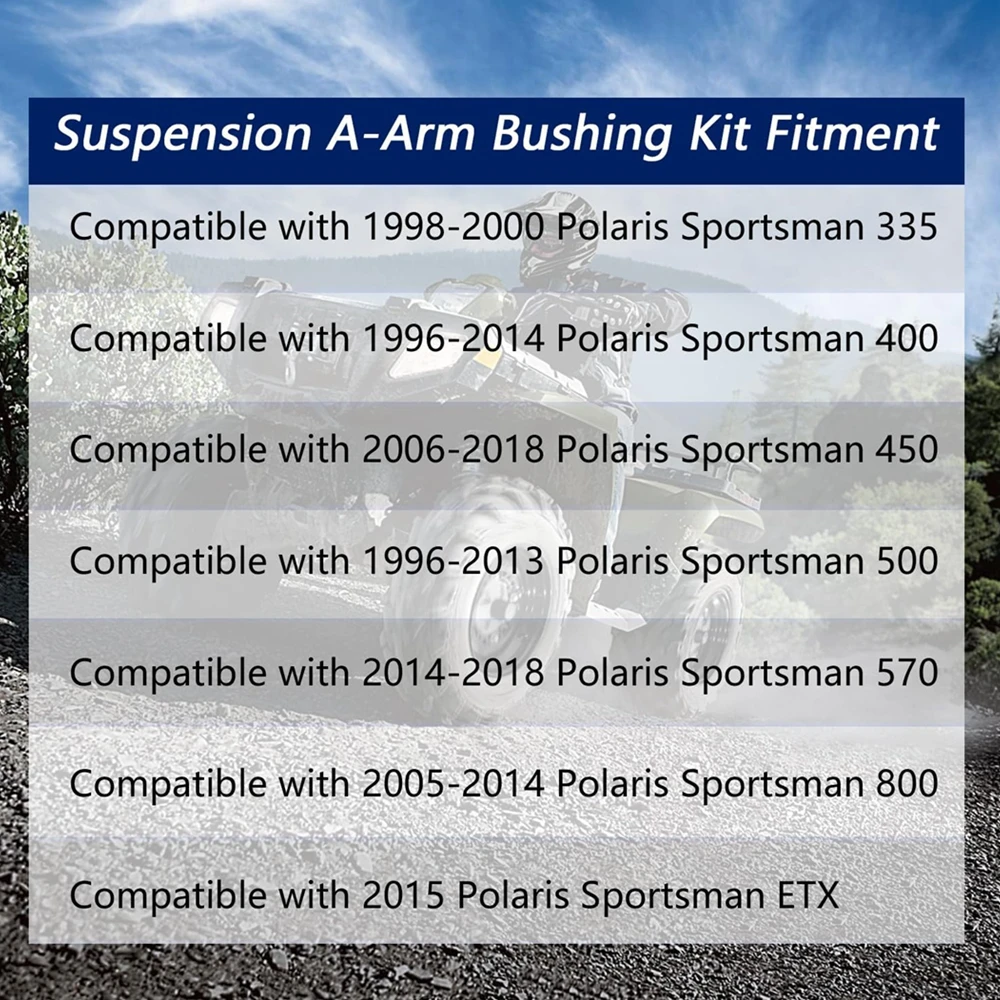 طقم جلبة ذراع التعليق الخلفي لـ Polaris Sportsman 335/400/450/500/570/800/ETX، يستبدل 5436973 5438902 5439270 #5