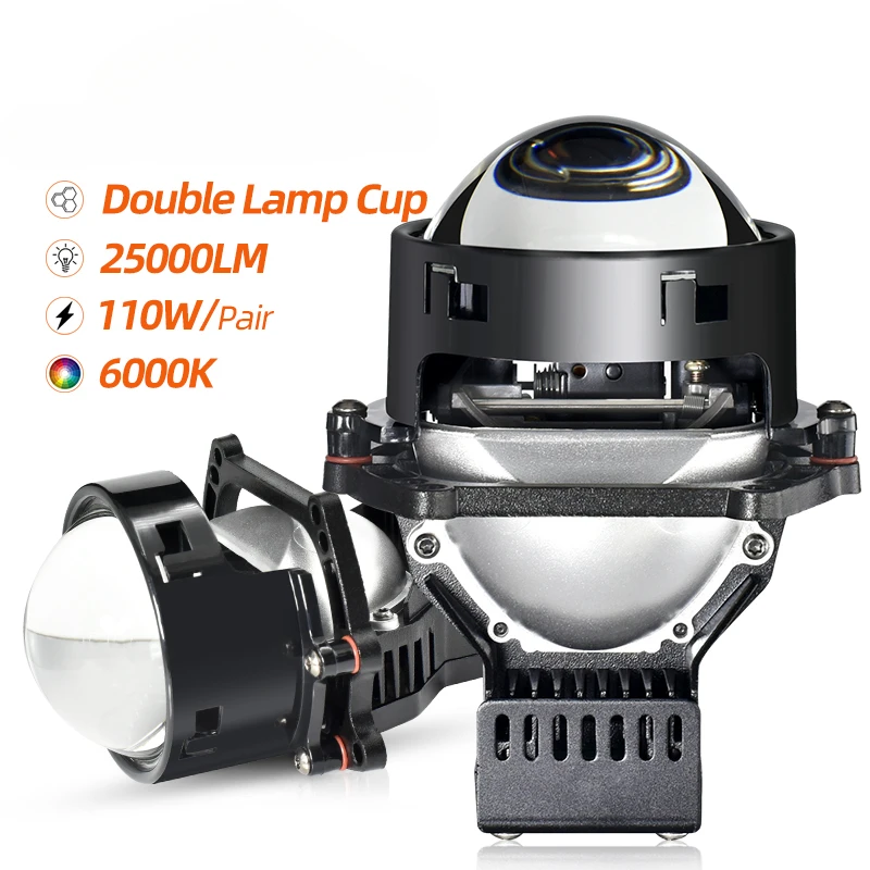 High Power LED Projector Bi Lens Laser Faros Auto Lighting System Faro LED High Low Beam 110W Proyector Turboes Led Headlights