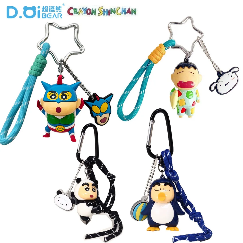 

New Genuine Crayon Shin-chan Cross Dressing Series Keychain Pendant Cute Cartoon Doll Backpack Pendant Keyrings Boys Girls Gifts
