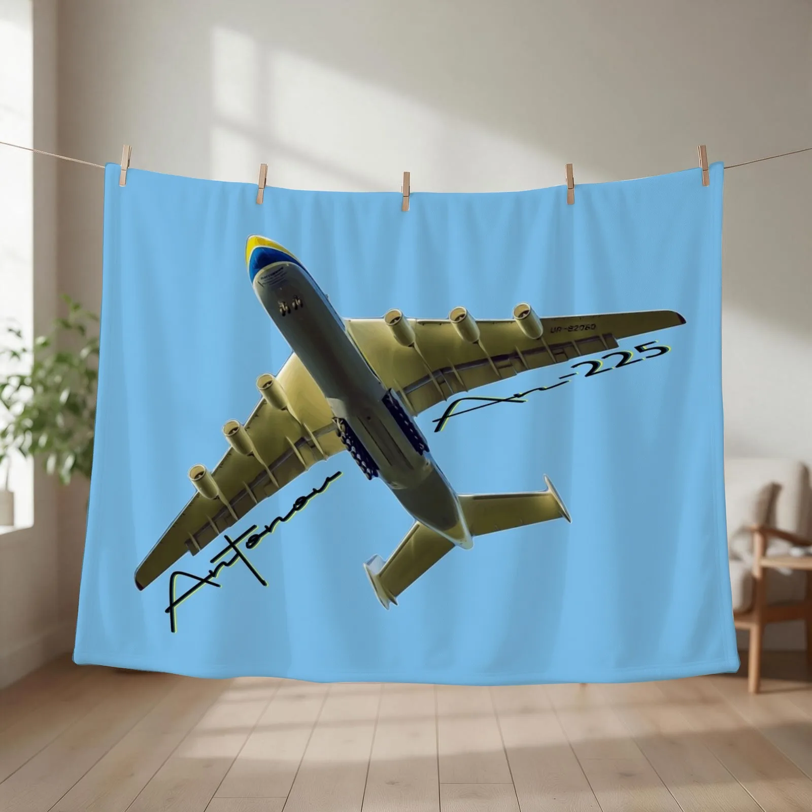 Antonov AN-225 Cargo Heavy Lifter Throw Blanket couch cozy soft plush fuzzy picnic outdoor blanket