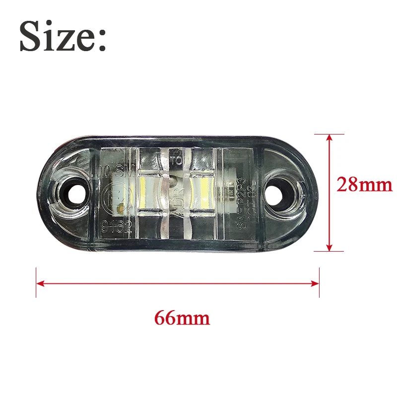 Carro externo LED Turn Signal Indicador de Luz, Branco Apuramento Lâmpada, Caravana, Reboque, Camião, Caminhão Acessórios, 24V, 10Pcs