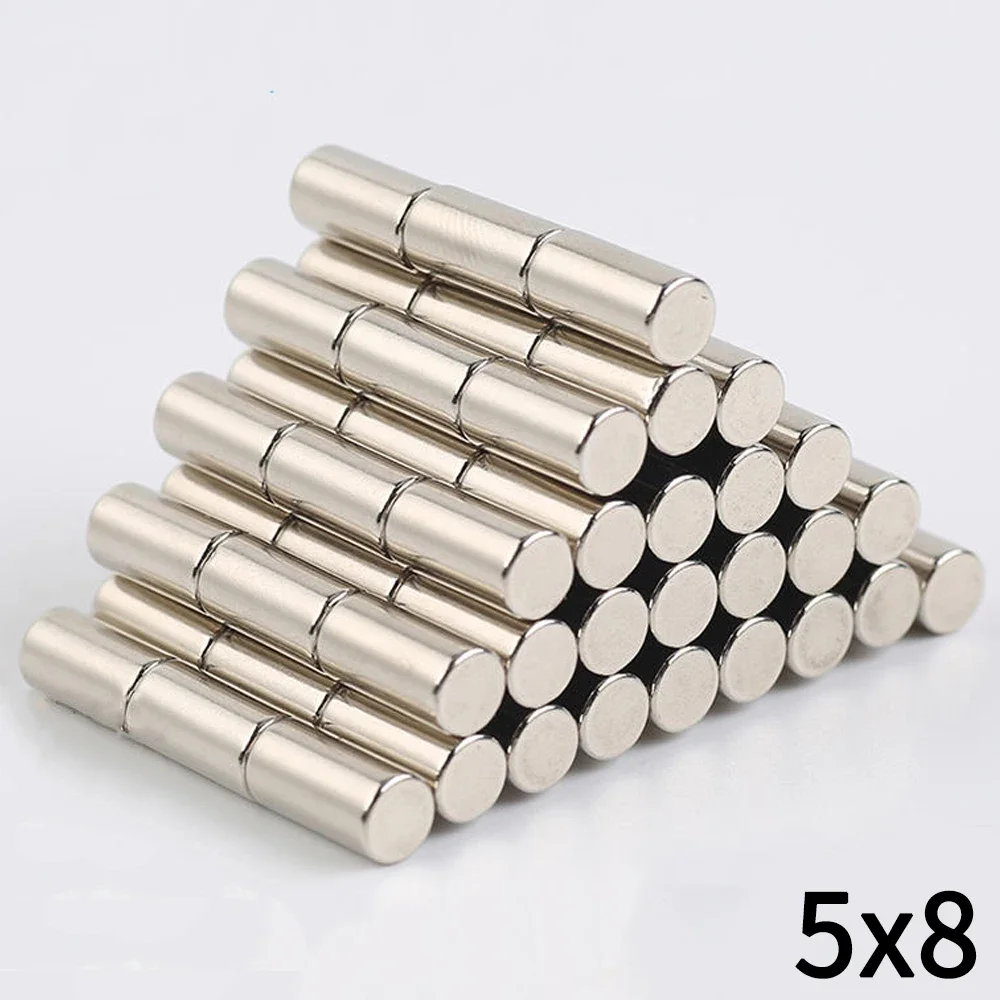 20 Pcs Small Round Magnet 5x8 Magnet 5mm X 8mm Permanent Super Strong Powerful Magnets 5*8 for Fridge, DIY, Building, Scientific