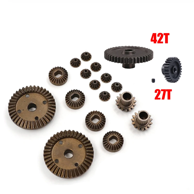 Wltoys A959 A959-B RC Car Spare Parts Upgraded metal Original Differential Gear Reduction Gear Motor Gear Differential Box Set