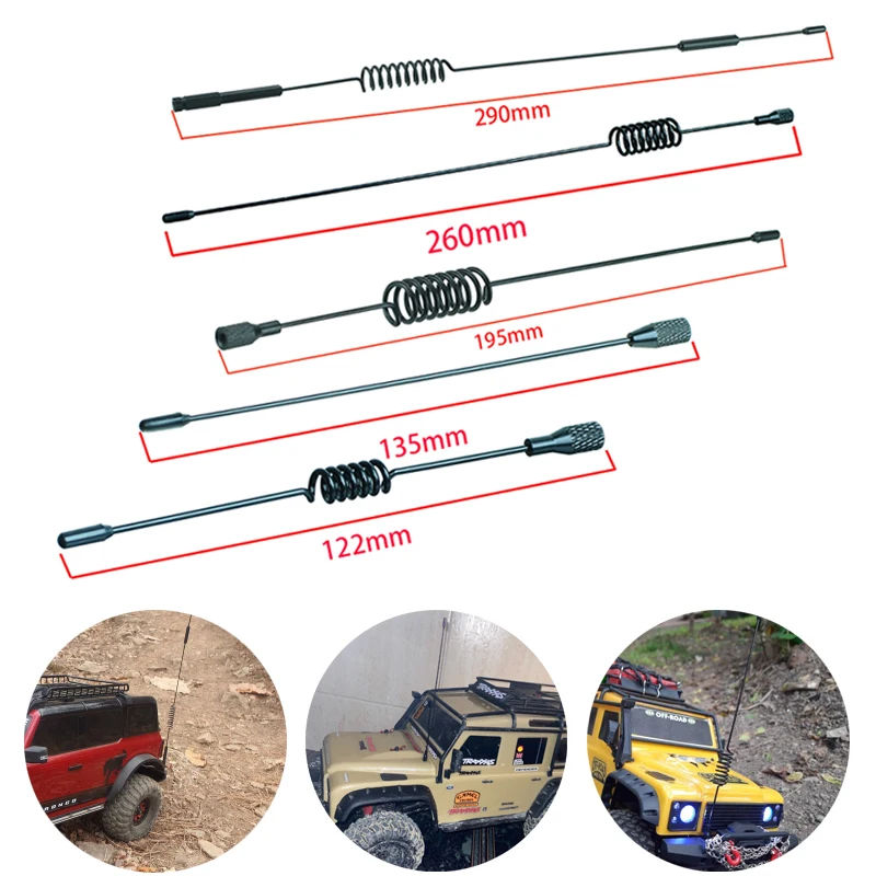 Metall dekorative Antenne 122mm-290mm für RC Crawler Drift Auto Traxxas Trx4 Verteidiger Trx4m Bronco Axial Scx24 Teil