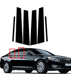 6Pcs Gloss Black Pillar Posts Fit For Kia Cadenza VG K7 2010-2013 2014 2015 2016  Window Trim Cover BC Column Sticker Styling