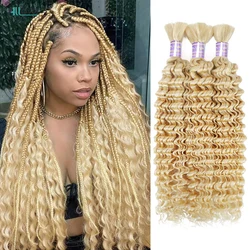 Cabelo humano maioria da onda profunda loura para trançar, nenhumas extensões da trama, 100% não processado, 613