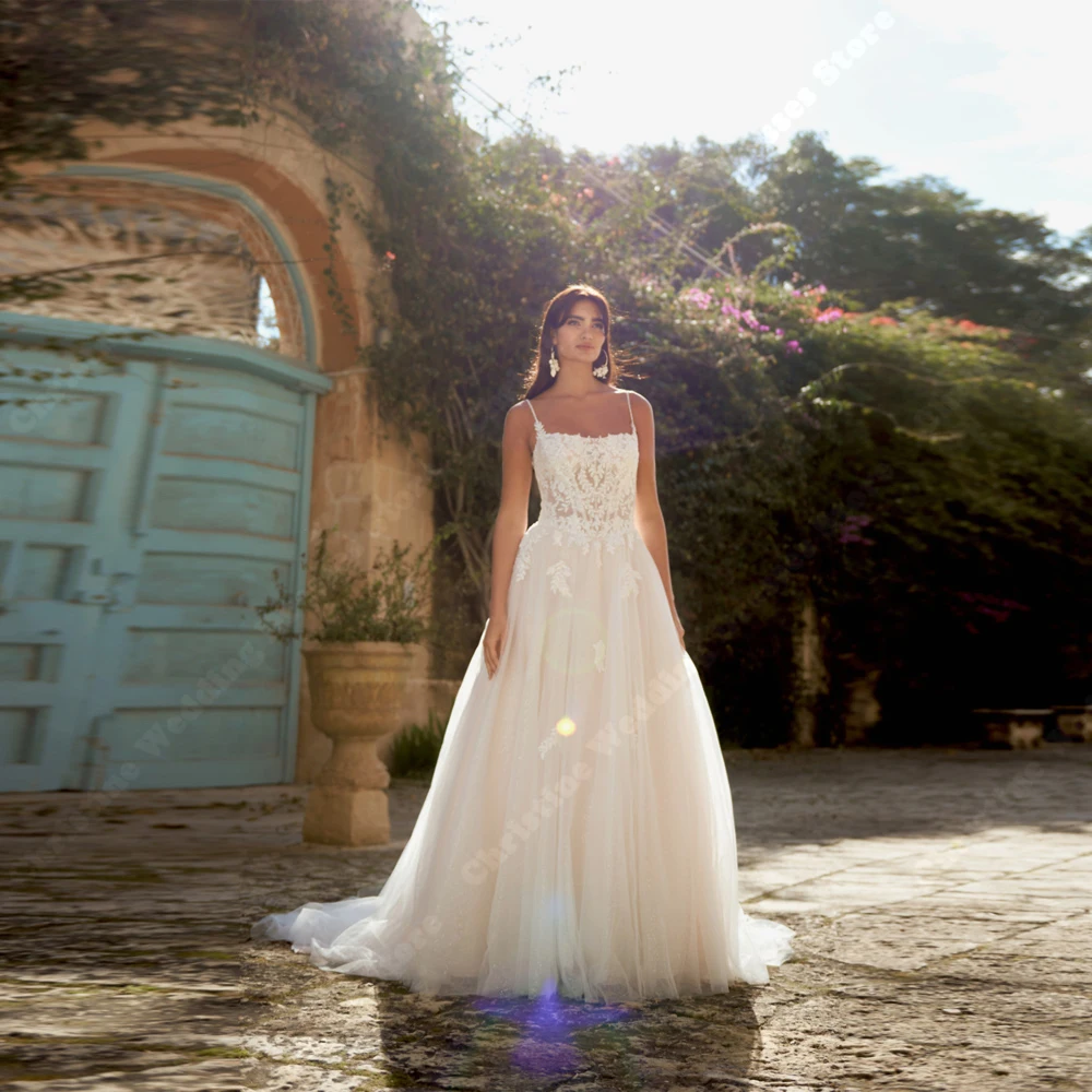 

2025 Elegant Sleeveless Women Wedding Dresses Shining Glitter Wedding Gowns Mopping Length Banquet Vestidos De Novia Customized