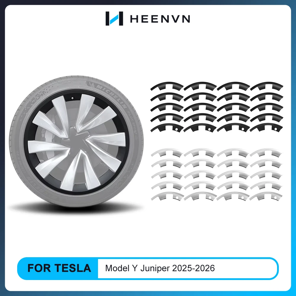 Heenvn 20-Zoll-Radnabenschutz-Patch für Tesla Model Y Juniper 2025 2026 ABS-Schutz Radabdeckung Auto-Zubehör