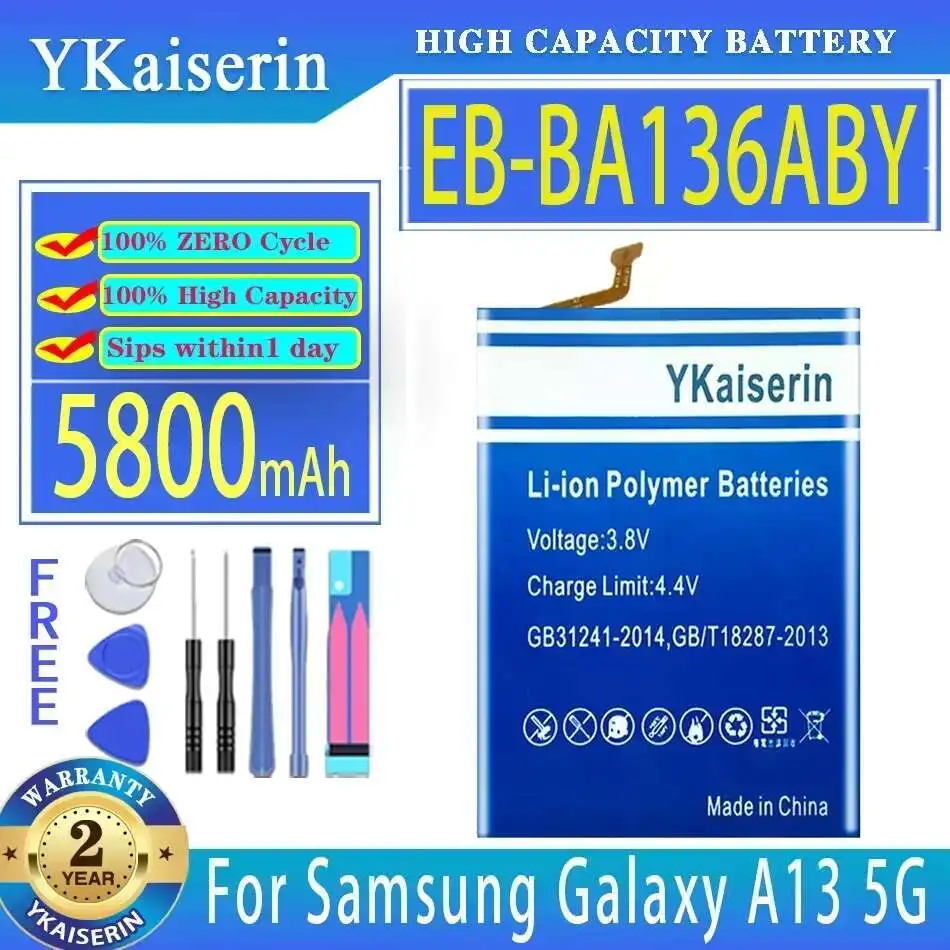 

5800mAh Long-Lasting Mobile Phone Battery for Samsung Galaxy A13 5G EB-BA136ABY