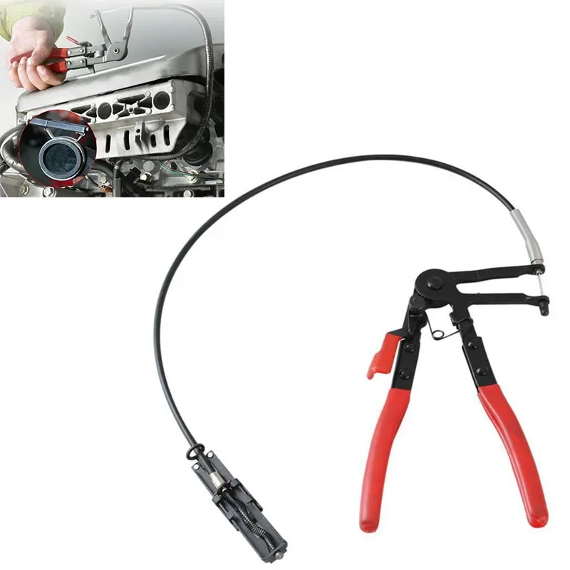 Car Corded Hose Clamp Pliers Hose Clamp Pliers Hose Clamp Tool Cable Type Flexible Wire Long Reach for Car Repairs Hand Tool