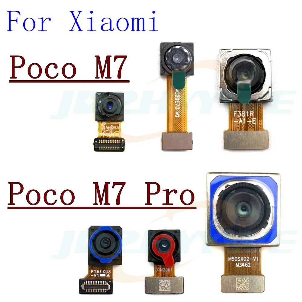 Front Back Facing Main Camera For Xiaomi Poco M7 Pro M7Pro Frontal Selfie Wide Angle Rear Backside Camera Flex Cable