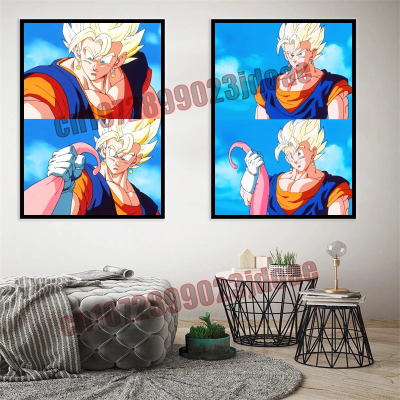 Аниме Dragon Ball Goku Vegeta Kakarot персонаж сращивание плакат HD качественная печать красочный холст художественное украшение лучший подарок