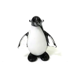 Wholesale Custom Cute Glass Penguin Mini Figurine Craft Ornament Funny Sea Animals Tiny Statue Home Desktop Fairy Garden Decor