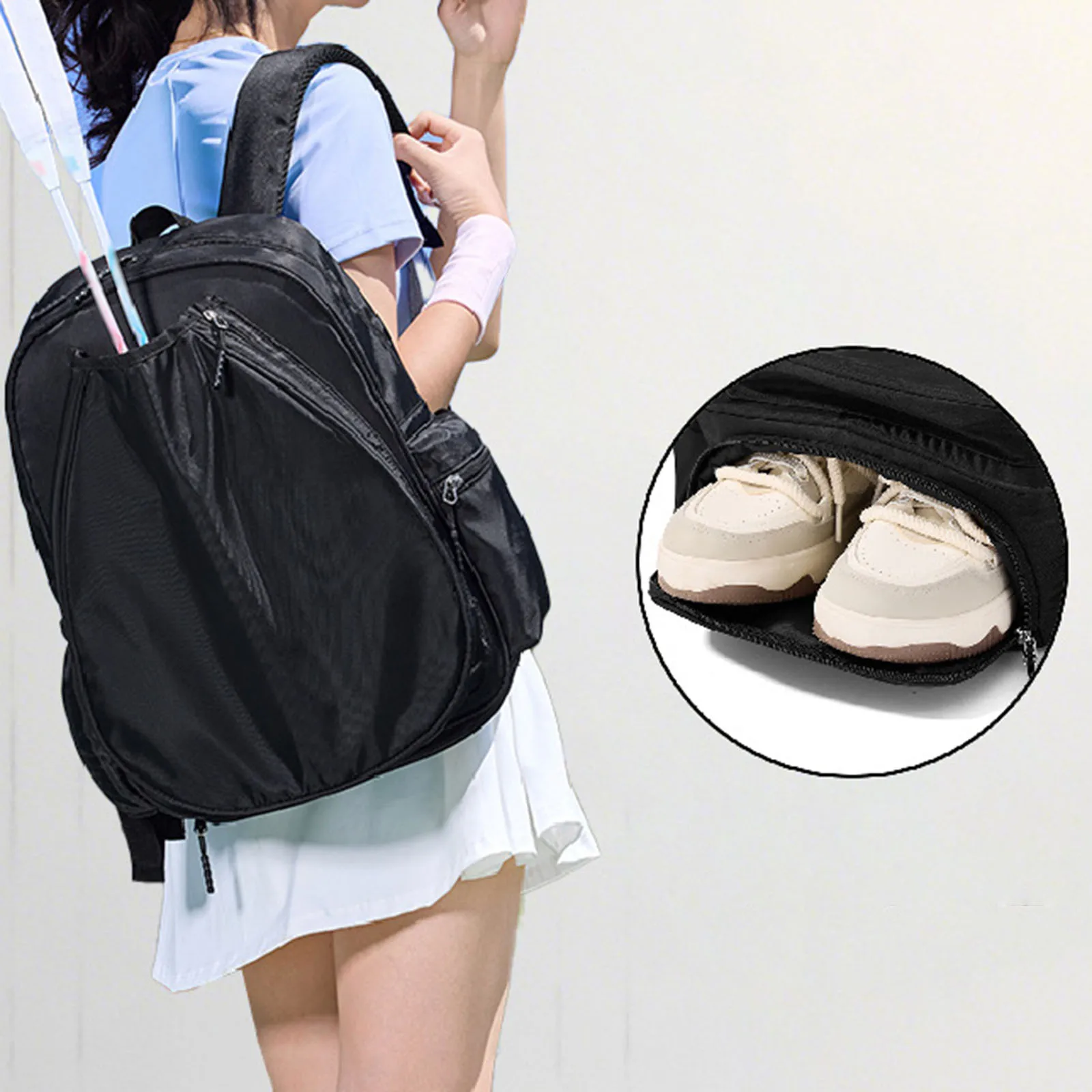 Tennis Backpack Adjustable Strap Multipurpose Stylish Lightweight Water Resistant Badminton Bag for Women Men Rucksack Sport Bag