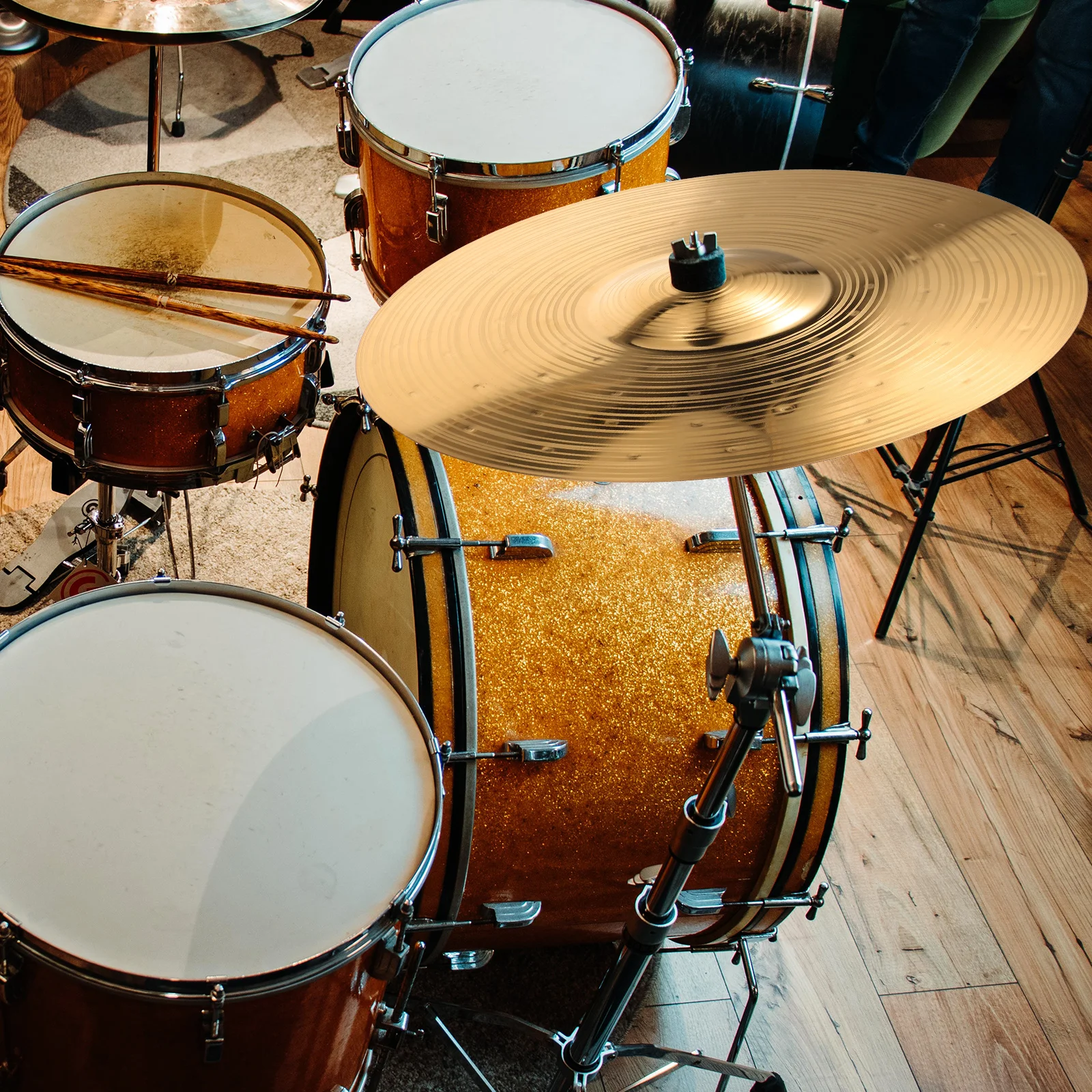 

Durable Metal Cymbal for Drums Smooth Edges Easy to Use Practical Musical Instrument Musical Instruments Jazz Drum Cymbal