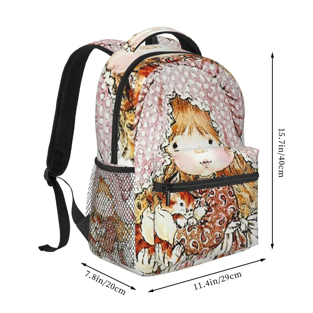 

Sarah Kay Swing Girl Cartoon Backpack Student Boys Girls BookBag Kids School Bag Computer Shoulder Bags for Men Women